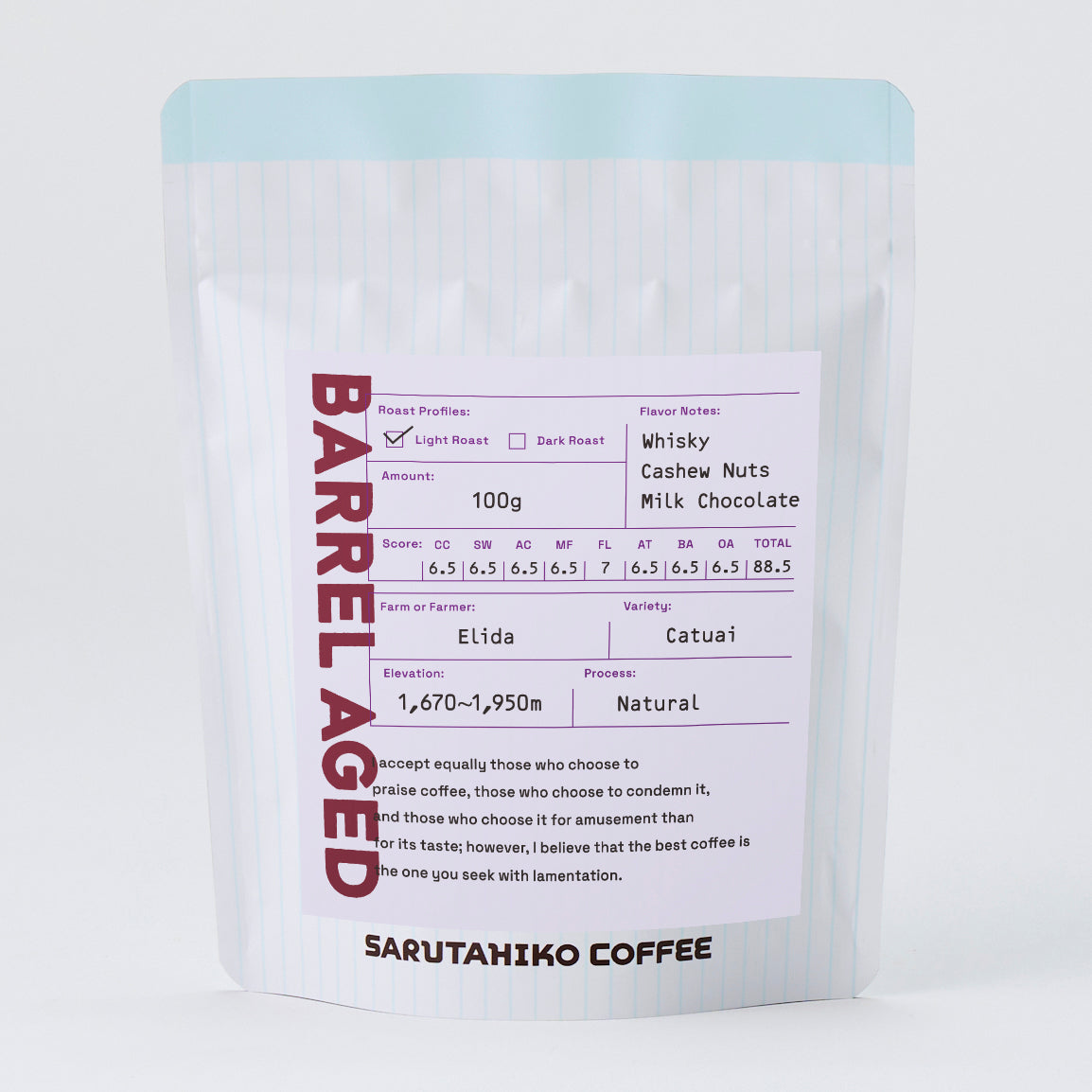 【浅煎り】バレルエイジド パナマ/Elida Catuai Natural