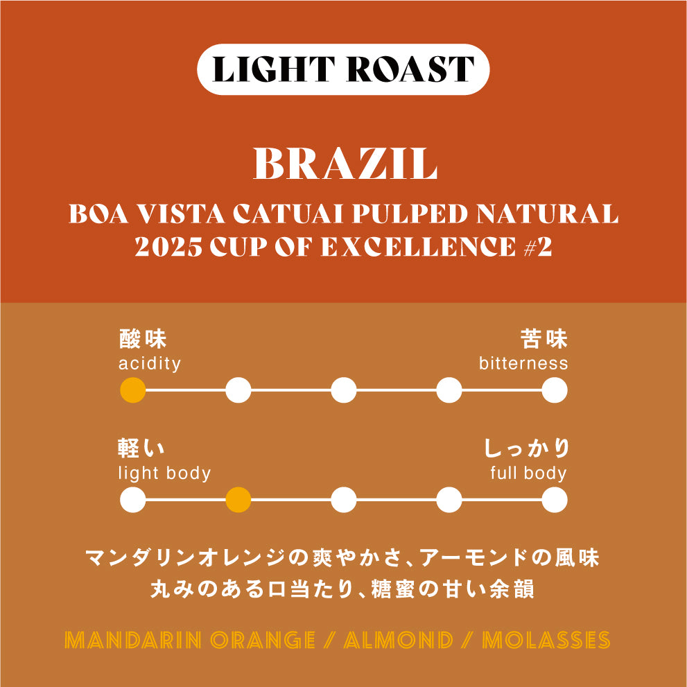 <送料込み>ブラジル産の浅煎りコーヒー飲み比べセット