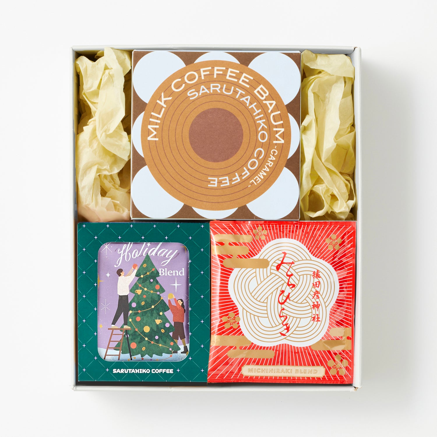 季節のドリップバッグ2種とミルクコーヒーバウムのギフト【Holidayブレンド】