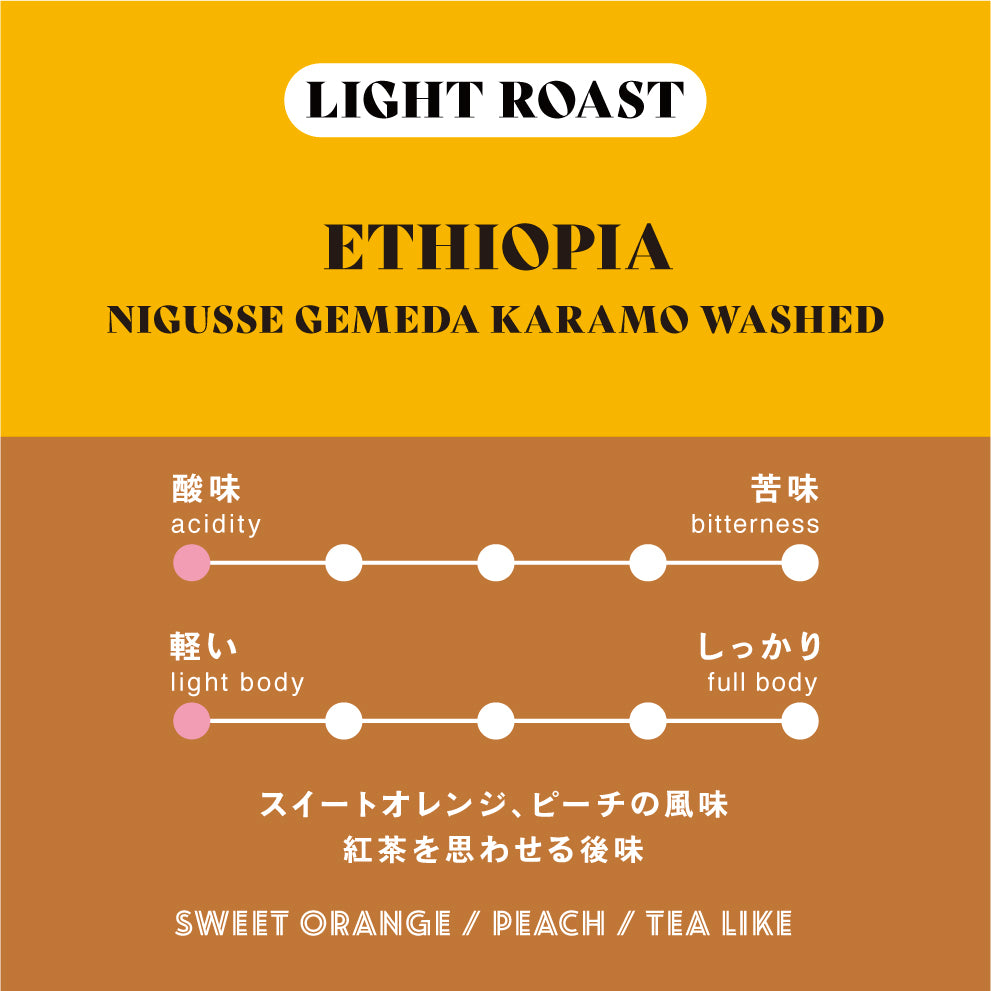 【浅煎り】エチオピア∕ Nigusse Gemeda Karamo Washed