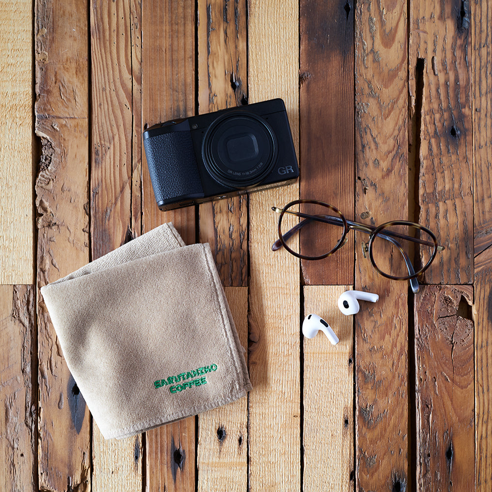 珈琲で染めたハンドタオル（パープル）